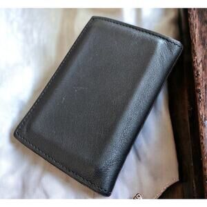 Hiscow Mens Bifold Leather Wallet Credit Card holder money black